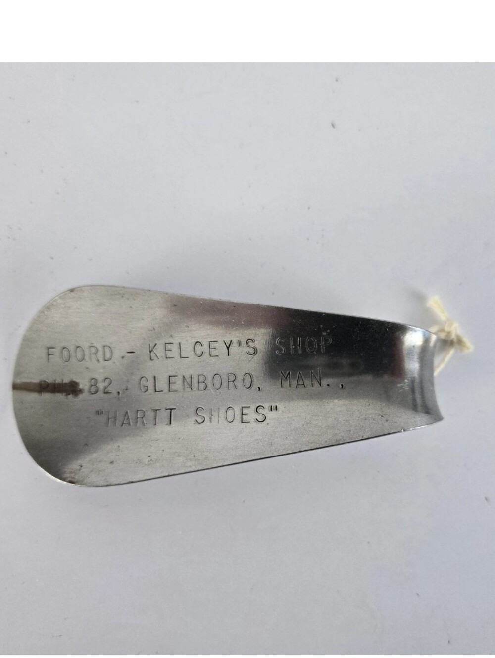 Foord-Kelcey's Shop Glenboro, Manitoba Vintage Shoe Horn